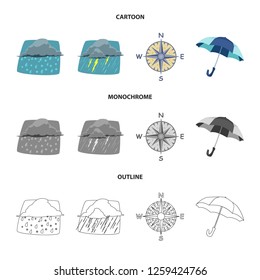 Isolated object of weather and climate icon. Collection of weather and cloud stock symbol for web.