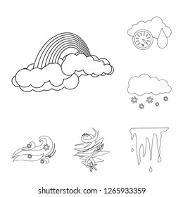 Isolated object of weather and climate icon. Set of weather and cloud stock symbol for web.