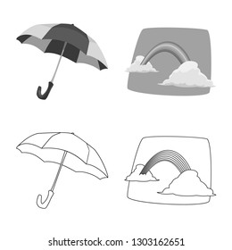 Isolated object of weather and climate icon. Collection of weather and cloud stock symbol for web.