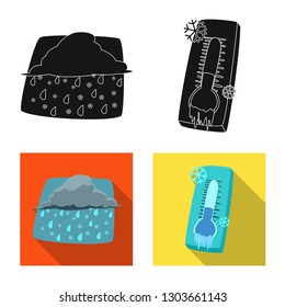 Isolated object of weather and climate icon. Set of weather and cloud vector icon for stock.