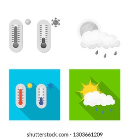 Isolated object of weather and climate icon. Collection of weather and cloud stock vector illustration.