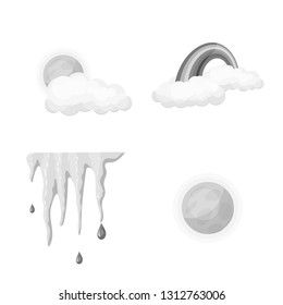 Isolated object of weather and climate icon. Set of weather and cloud stock symbol for web.