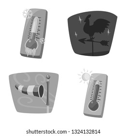 Isolated object of weather and climate icon. Set of weather and cloud stock vector illustration.