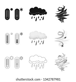 Isolated object of weather and climate icon. Set of weather and cloud vector icon for stock.