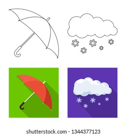 Isolated object of weather and climate icon. Set of weather and cloud vector icon for stock.