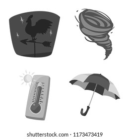 Isolated object of weather and climate logo. Set of weather and cloud vector icon for stock.