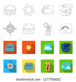 Isolated object of weather and climate logo. Set of weather and cloud vector icon for stock.