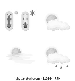 Isolated object of weather and climate logo. Set of weather and cloud vector icon for stock.