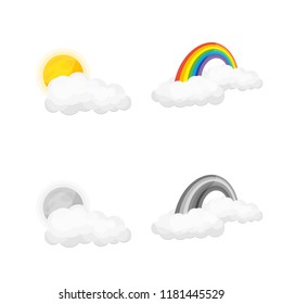 Isolated object of weather and climate logo. Set of weather and cloud vector icon for stock.