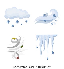 Isolated object of weather and climate logo. Collection of weather and cloud stock symbol for web.