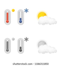 Isolated object of weather and climate logo. Set of weather and cloud vector icon for stock.