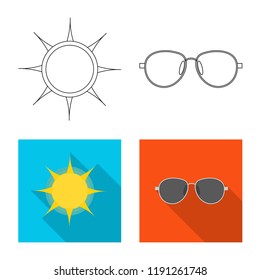Isolated object of weather and climate logo. Set of weather and cloud stock vector illustration.