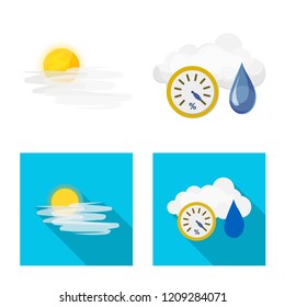 Isolated object of weather and climate logo. Collection of weather and cloud stock symbol for web.