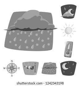 Isolated object of weather and climate logo. Collection of weather and cloud vector icon for stock.