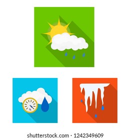 Isolated object of weather and climate logo. Collection of weather and cloud stock symbol for web.
