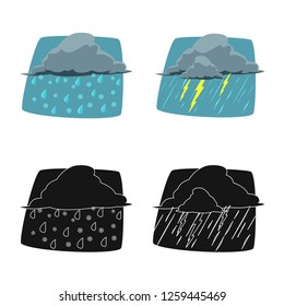 Isolated object of weather and climate logo. Collection of weather and cloud stock symbol for web.