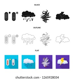 Isolated object of weather and climate logo. Collection of weather and cloud stock symbol for web.