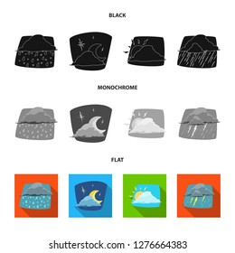 Isolated object of weather and climate logo. Collection of weather and cloud stock symbol for web.