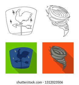 Isolated object of weather and climate logo. Collection of weather and cloud stock symbol for web.