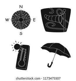 Isolated object of weather and climate sign. Set of weather and cloud vector icon for stock.