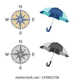 Isolated object of weather and climate sign. Set of weather and cloud vector icon for stock.