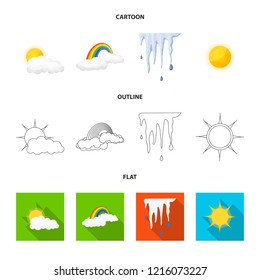 Isolated object of weather and climate sign. Collection of weather and cloud vector icon for stock.