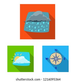 Isolated object of weather and climate sign. Collection of weather and cloud vector icon for stock.