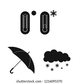 Isolated object of weather and climate sign. Collection of weather and cloud stock vector illustration.