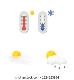 Isolated object of weather and climate sign. Collection of weather and cloud stock vector illustration.