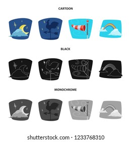 Isolated object of weather and climate sign. Collection of weather and cloud stock symbol for web.