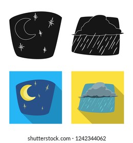 Isolated object of weather and climate sign. Collection of weather and cloud vector icon for stock.