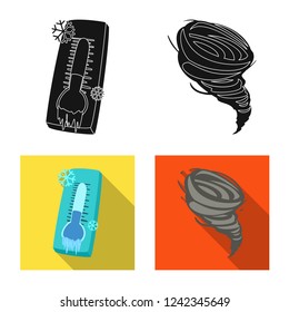 Isolated object of weather and climate sign. Set of weather and cloud stock vector illustration.