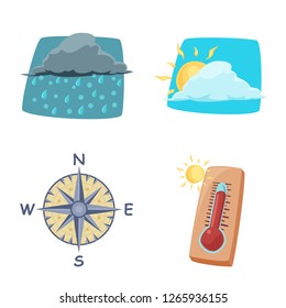 Isolated object of weather and climate sign. Set of weather and cloud vector icon for stock.