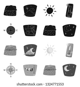 Isolated object of weather and climate sign. Set of weather and cloud vector icon for stock.
