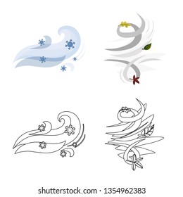 Isolated object of weather and climate sign. Collection of weather and cloud vector icon for stock.