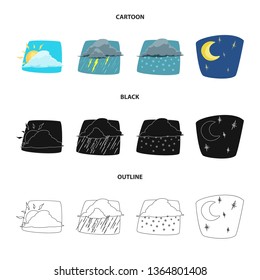 Isolated object of weather and climate sign. Collection of weather and cloud vector icon for stock.