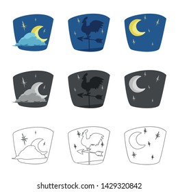 Isolated object of weather and climate sign. Collection of weather and cloud stock vector illustration.