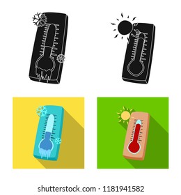 Isolated object of weather and climate symbol. Set of weather and cloud stock vector illustration.