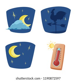 Isolated object of weather and climate symbol. Collection of weather and cloud stock vector illustration.