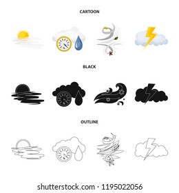 Isolated object of weather and climate symbol. Set of weather and cloud stock symbol for web.