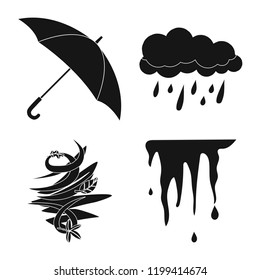 Isolated object of weather and climate symbol. Collection of weather and cloud vector icon for stock.