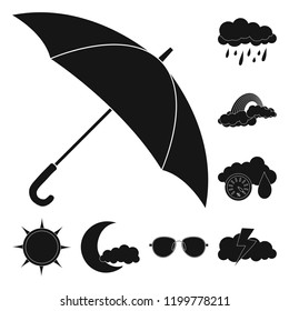 Isolated object of weather and climate symbol. Collection of weather and cloud stock vector illustration.