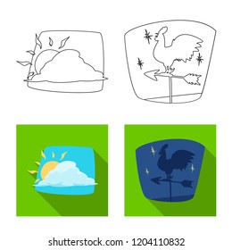 Isolated object of weather and climate symbol. Collection of weather and cloud vector icon for stock.