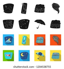 Isolated object of weather and climate symbol. Collection of weather and cloud stock symbol for web.