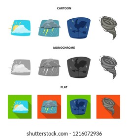 Isolated object of weather and climate symbol. Set of weather and cloud vector icon for stock.