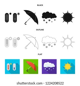 Isolated object of weather and climate symbol. Collection of weather and cloud stock vector illustration.