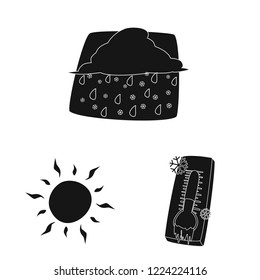 Isolated object of weather and climate symbol. Collection of weather and cloud stock vector illustration.