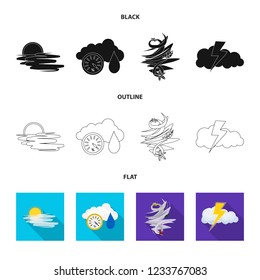 Isolated object of weather and climate symbol. Set of weather and cloud stock vector illustration.