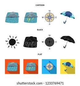Isolated object of weather and climate symbol. Set of weather and cloud stock vector illustration.