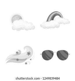 Isolated object of weather and climate symbol. Collection of weather and cloud stock symbol for web.
